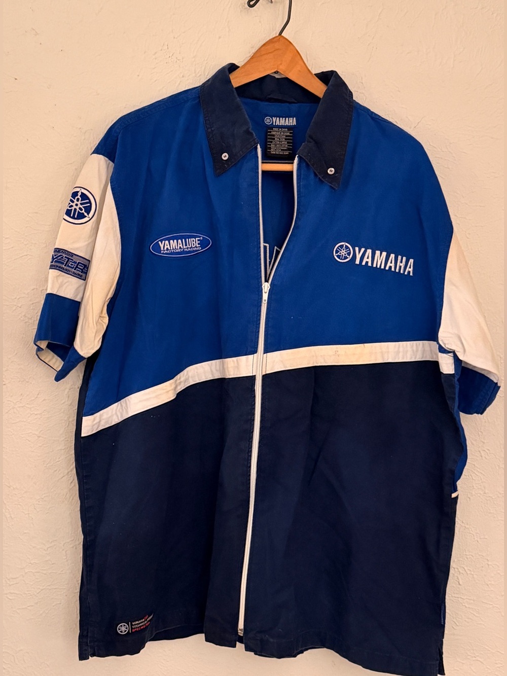 vintage Yamaha Factory Racing short-sleeve pit crew shirt Sz xl